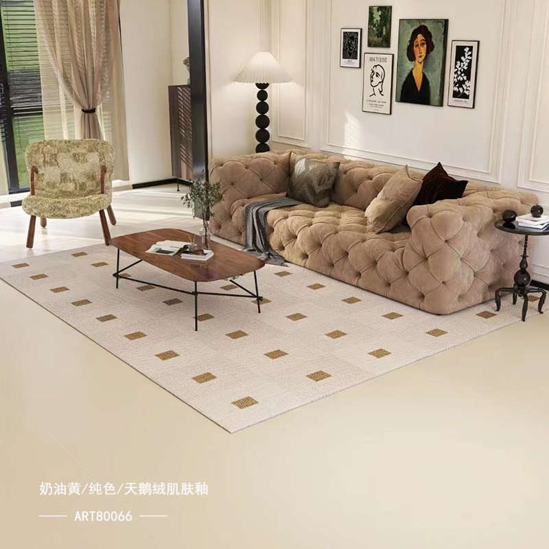 广东佛山柔光砖天鹅绒纯色微水泥瓷砖800x800奶油风地砖卫生间白