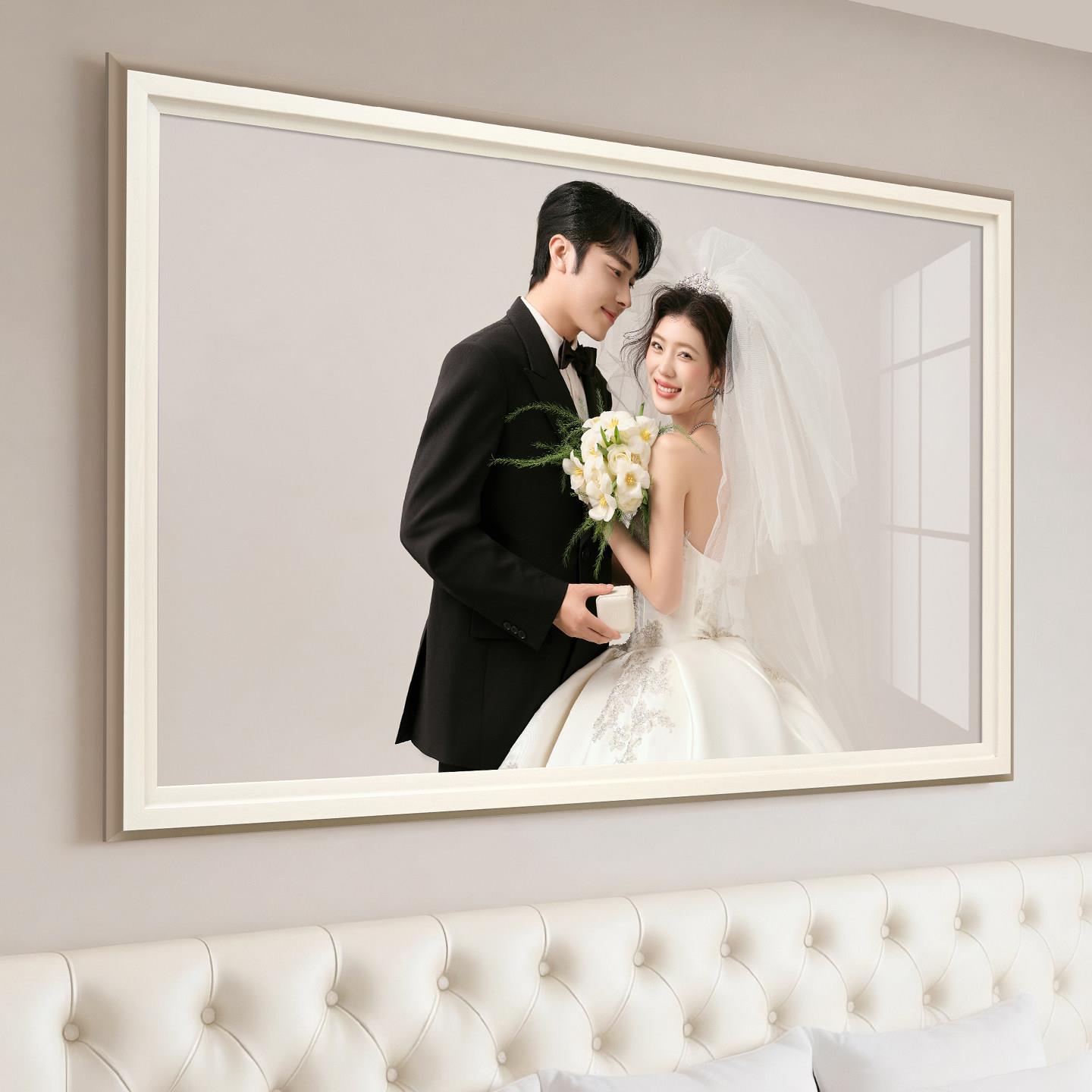 婚纱照相框挂墙制作加打印冲洗结婚照片相片放大尺寸定制床头相框