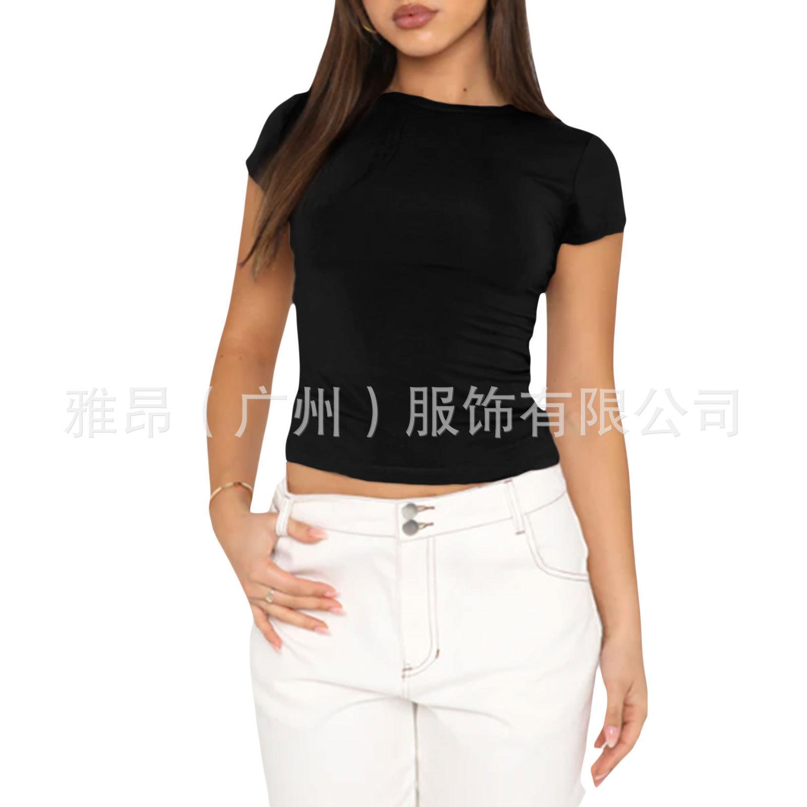 shirt street slim Womens top T-shirt wear T-shirt solid