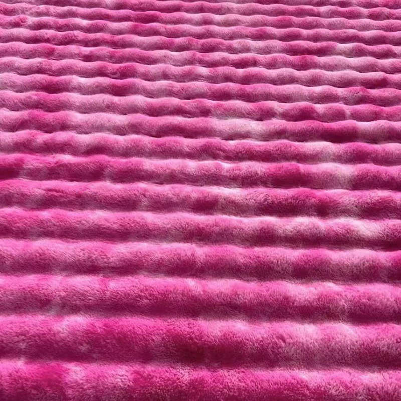 服装面料沙发泡泡印花布料毛绒高档绒抱枕提兔毛扎染批发起泡绒