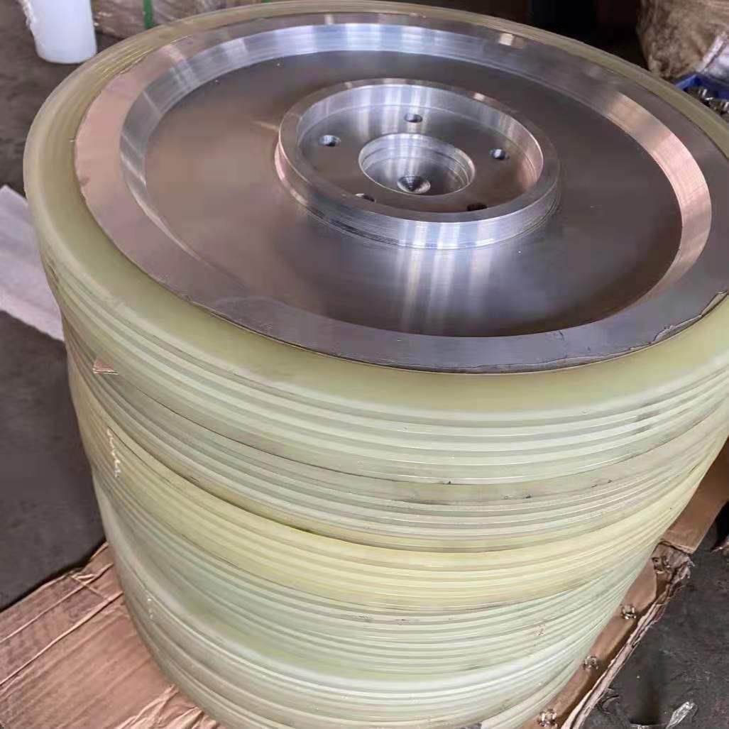 绳锯机导向轮发泡陶瓷设备割配件槽挂胶铝毫450轮4米绳锯切异多型