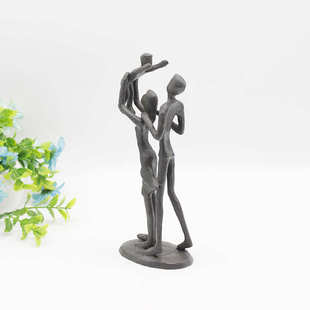 欧式简约创意温馨家庭客厅桌面摆件铸铁家居幸福一家人送礼纪念品