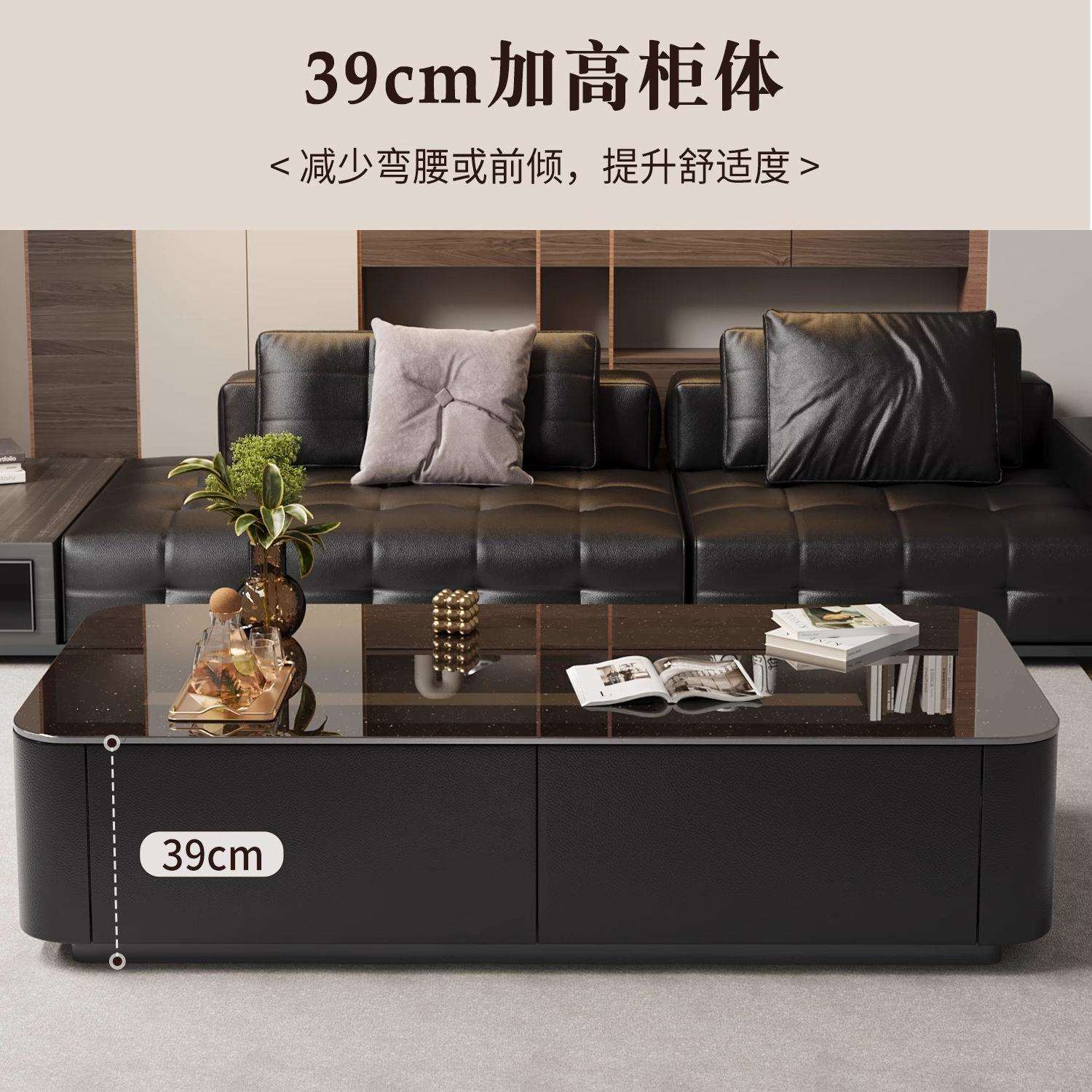 电Jmo意风星光玻璃电视柜客厅式小户代型现简约轻奢视柜茶几al123