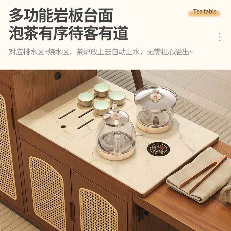 新移款动茶茶台家茶车用实CHZ004木茶几多功能茶水柜新中式泡茶桌