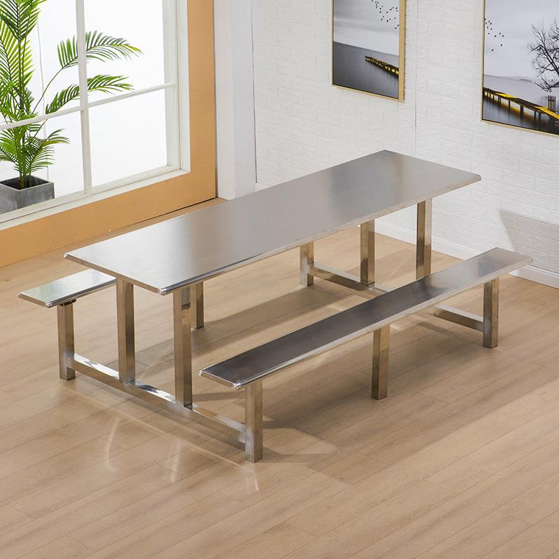 不锈GGR钢学椅校食堂餐桌椅工工4地工厂职学生快餐桌人6人8人位加