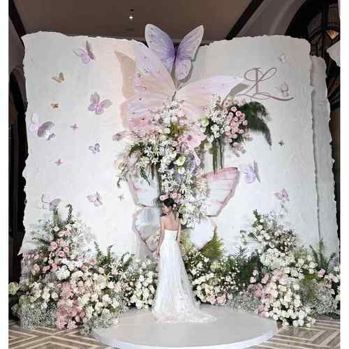 仿真纸艺蝴蝶装饰婚宴迎宾背景墙婚礼策划道具节庆用品立体大蝴蝶