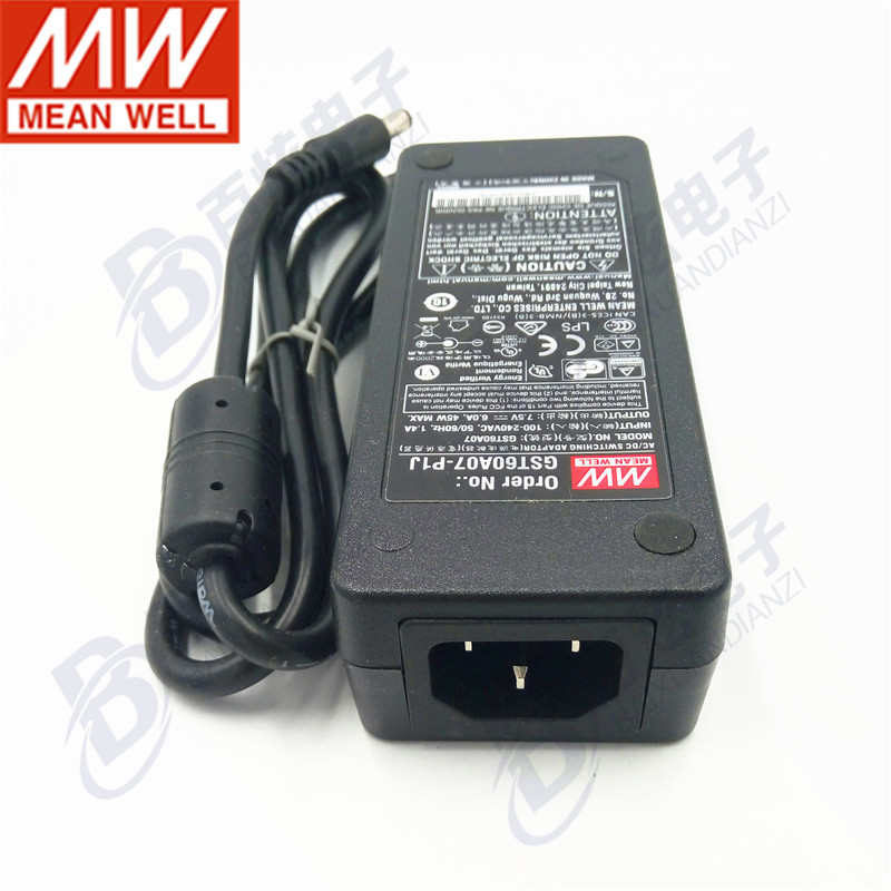 台湾明纬电源适配器GST60A07-P1J 45W 7.5V6A 3插（输入线另配）