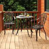 台小YRG Z00庭桌椅院休闲椅三件子套室外铸铝铁艺桌阳椅户外露台