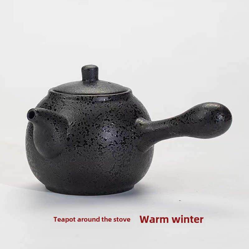 围炉煮茶罐罐茶炭炉茶壶陶瓷侧把壶煮茶壶电陶炉烧水壶烤茶罐茶壶