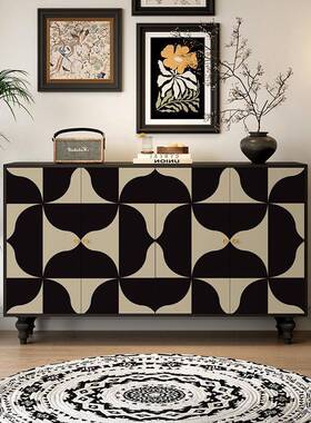 实木法式覆古入口柜几何艺术定制餐具柜客厅卧室储物柜酒店储物柜