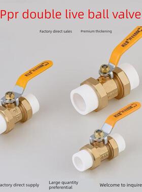Ppr双偏置阀热熔阀焊接Ppr管道4分钟6分钟1英寸铜阀体钢芯自来水