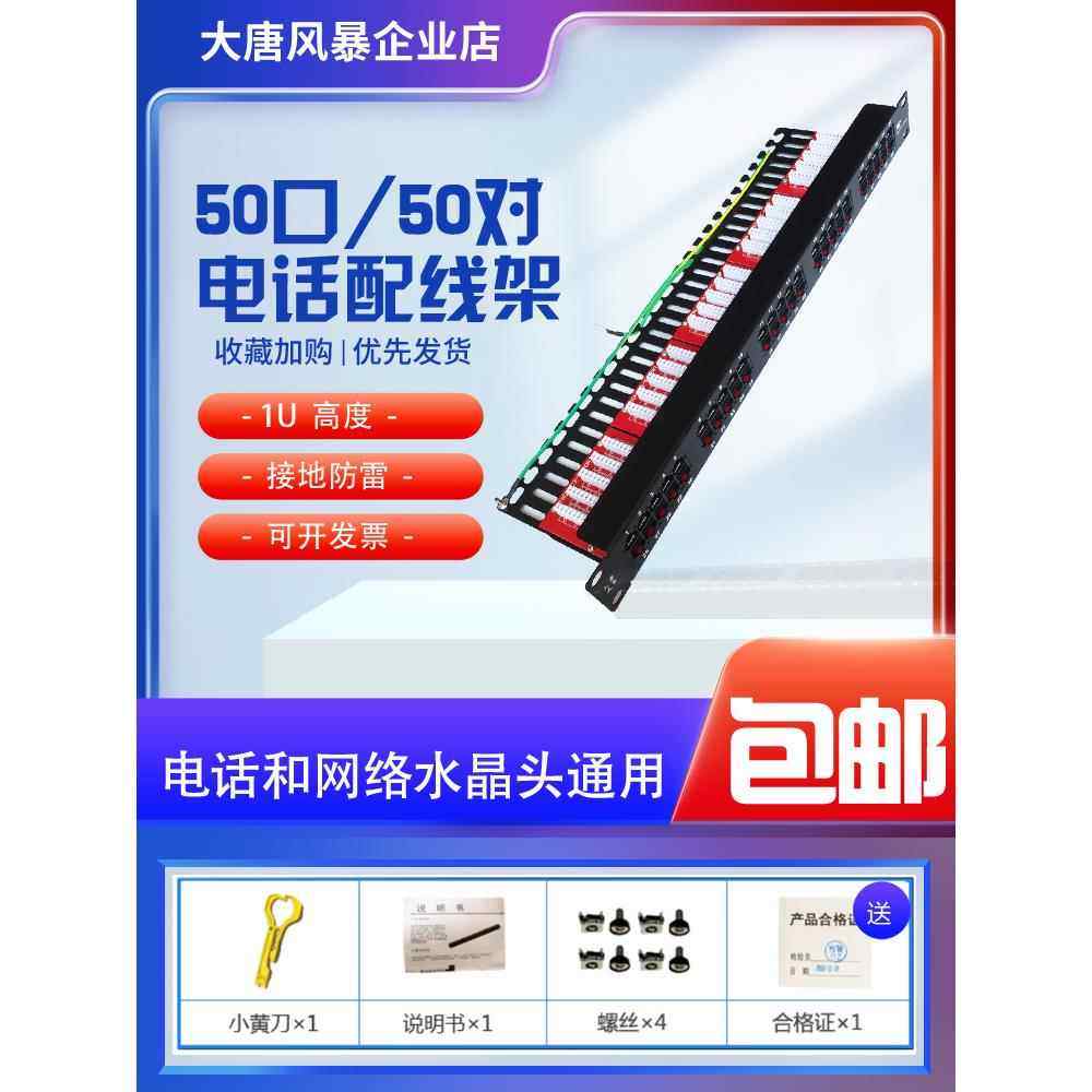 大唐风暴理线架50口50对大对数电话线语音机架式110机柜配线架