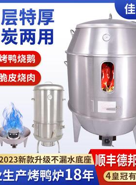 烤鸭炉木炭燃气不锈钢双层小型箱商用烤鸭炉猪烧鸭烤鸡炉家用烧鹅