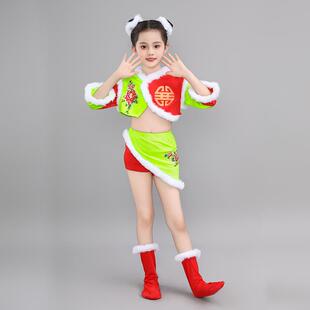 新款中国出风一红灯笼演出服单鼓声出声学生演服喜庆幼儿表六演演