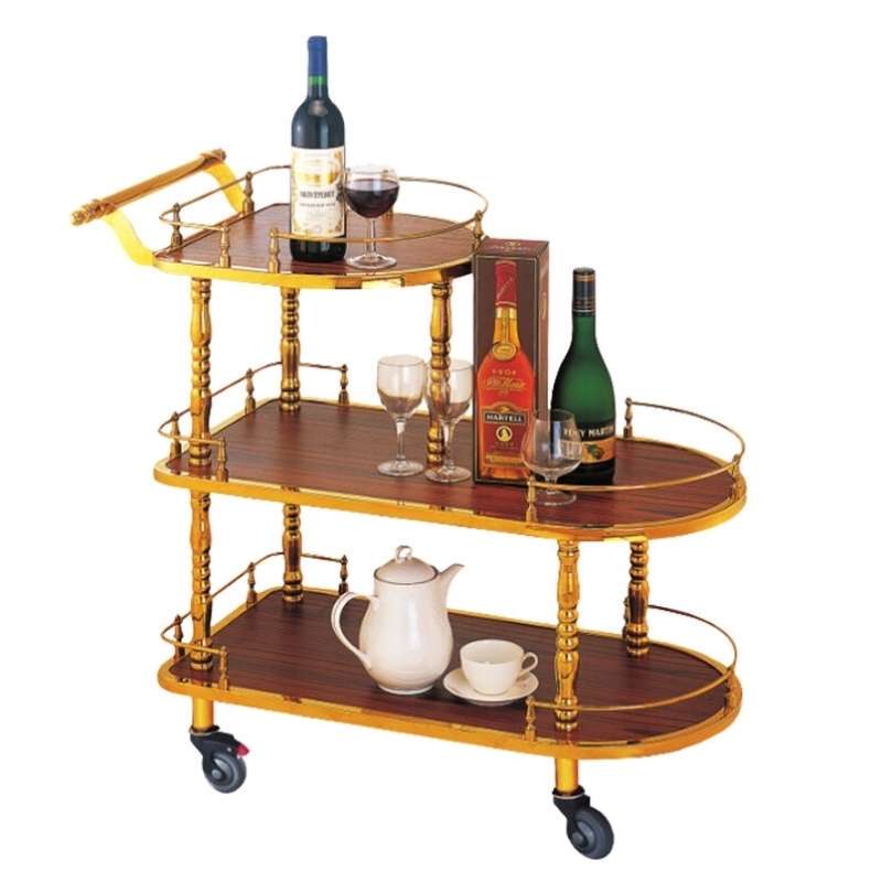 南C-17甜品车镜金酒店餐厅送餐车茶水车点心蛋糕车置物架