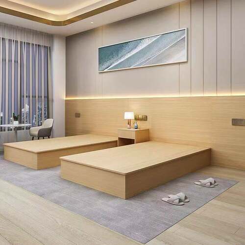 酒店专用床箱宾馆床家具标间全套公寓床民宿床出租房无床头可定制