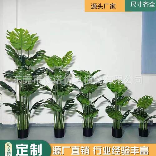 仿真龟背绿植盆栽仿真龟背竹造景装饰室内假植物装饰造景绿植