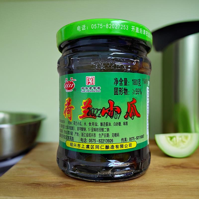 绍兴上虞特产荷兰小瓜180g瓶装迷你小黄瓜腌制脆酱瓜酱菜酸爽泡菜
