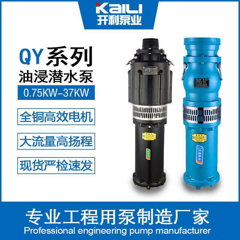 抽水泵农用灌溉潜水泵杨程大流量QY油冷式铸铁矿用油浸泵现货