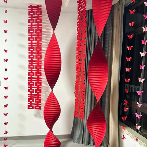 结婚婚房布置套装男女方订婚礼新房卧室楼梯客厅背景喜字拉花装饰