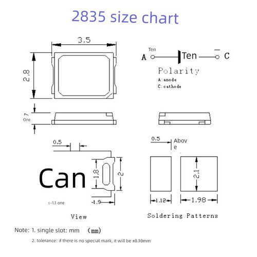 2835led灯珠贴片发光二极管超高亮光源吸顶灯特殊高压1W3V6V9V18V