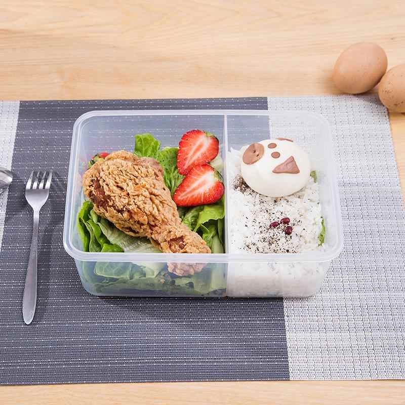 两格保鲜分格饭盒1.2L1.6L员工食堂酒店送餐便当盒餐盒