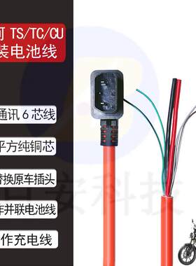 速珂TC/TS/CU/DU/RU并联原装电池线放电线充电桩充电转接线电池口