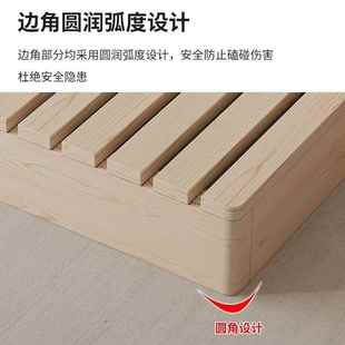 实木日式 出租房折叠床架现代排人骨卧架室木板双 榻719榻米落地式