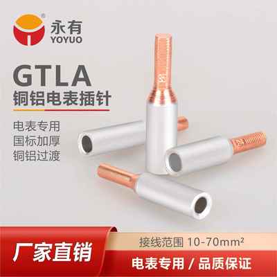 电表铜铝插针GTLA-10 16 25 35 50平方铜铝过渡接线端子铜线接头