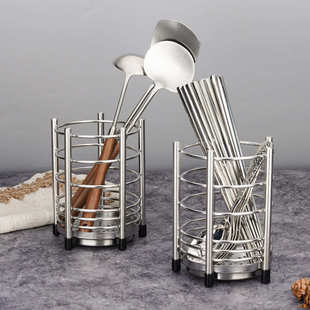 筷子篓笼316不锈钢北欧筷子置物架平放沥水架创意筷子筒欧式高档