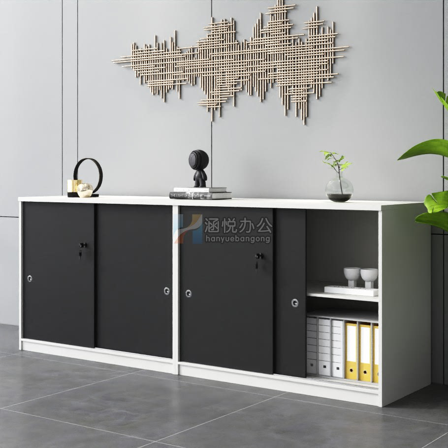 文件柜矮柜简约现代木质带锁资料柜 办公室隔断储物文件柜子 厂家