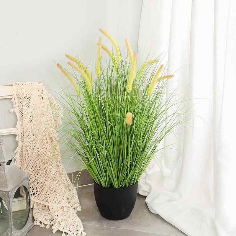 商场橱窗装饰仿真洋葱草蒲草盆栽 软装布置仿真花13头狗尾草盆景