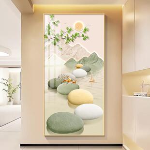 日照市金山入口装饰画奶油式石入入口楼道挂画奶油式山水画