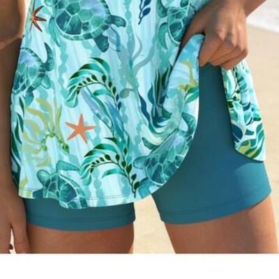 Printed swimsuit women's high-end conservative swimsuit