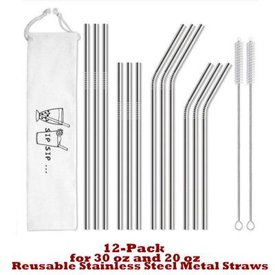 Metal Straws Long Drinking Straws Reusable Stainless Steel