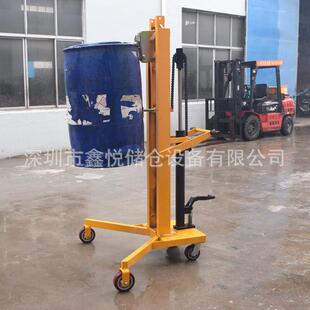 450KG升高1.1米脚踏式 简易手动油桶堆高车 液压油桶搬运车
