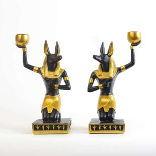 古埃及阿努比斯神树脂工艺品狮身人面像摆件狗烛台气氛装饰品