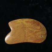 泗水滨砭石红黄相间大花色大刀形刮痧板全身通用点穴刮痧按摩工具