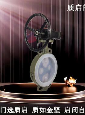 D371F46-16C涡轮衬氟蝶阀蝶阀耐酸碱腐蚀衬四氟蝶阀DN40-300