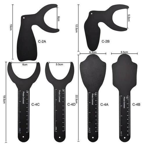 6Pcs/Set Dentist Dental Photo Contrast Black Background Boar