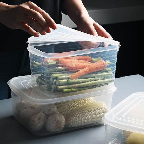 Plastic transparent airtight container, rectangular freezer