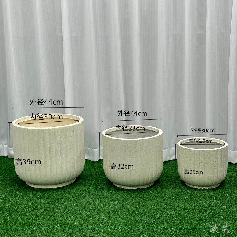 水泥花盆外贸花盆圆形花盆外贸花盆花盆组合花盆纤维花盆