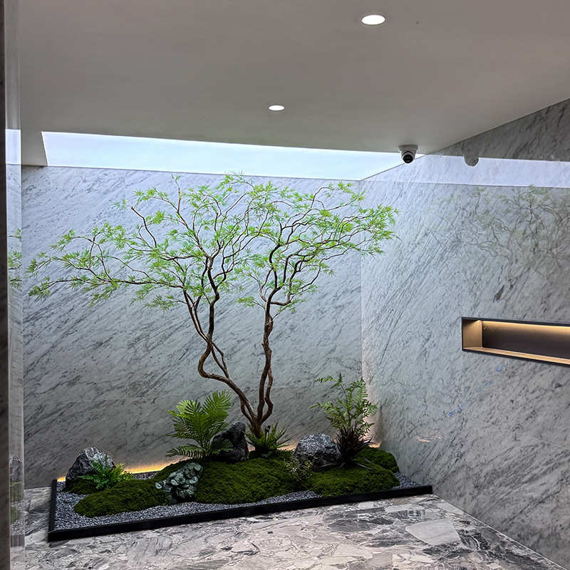 高端仿真羽毛枫叶树马醉木室内假树绿植造景装饰大型榕树橱窗植物