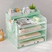 办公桌面文件置物架收纳层架金属文件框档案文件夹收纳盒文具资料