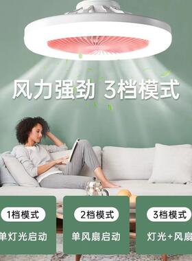 风扇灯2023年新款卧室餐厅节能灯e27螺口无极调光led吸顶吊扇灯