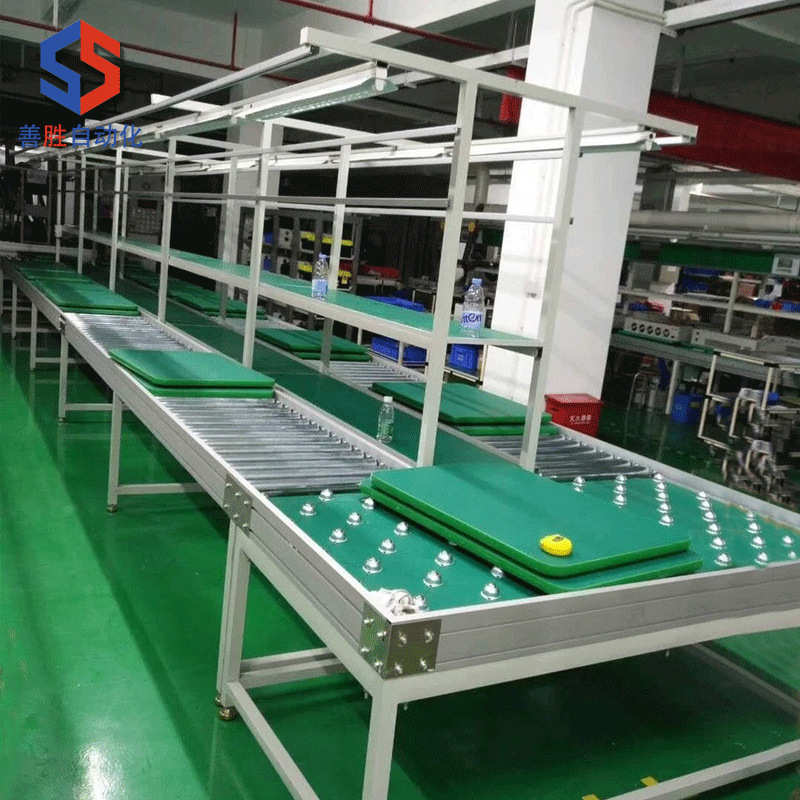 万向牛眼台无动力滚筒输送线手动工装板回转线家具厂地滚线滚轮线