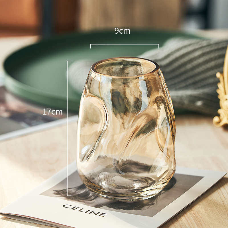 感不规则花瓶玻璃透明水培插花玫瑰百合客厅餐桌艺术摆件网云,家居饰品,花瓶,淘宝优惠券,粉丝福利购,淘宝优惠卷