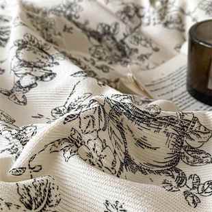 新款 件套小碎花学生宿套MIL舍 法复古印花褶件皱花边水洗磨毛四式