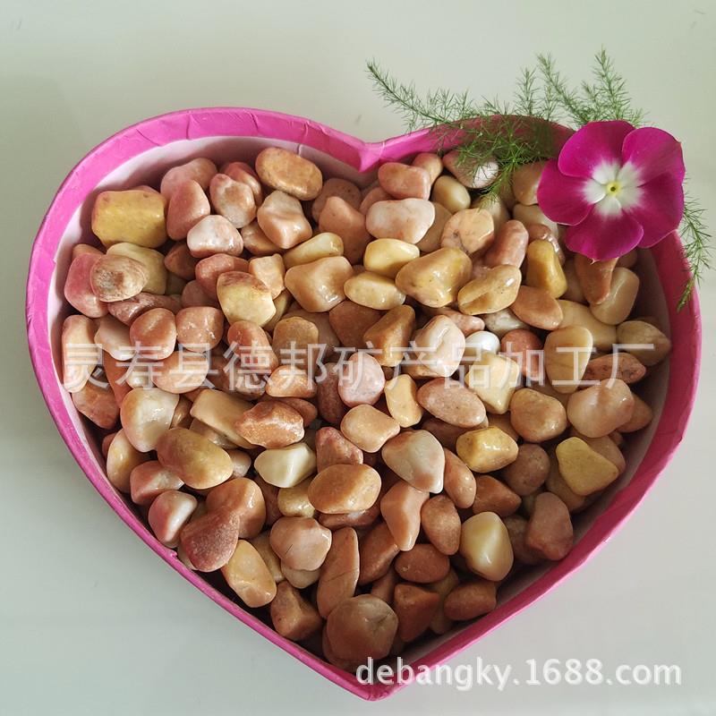 源头工厂直供 铺路米黄石子 机制鹅卵石 透水胶粘石 黄色洗米石