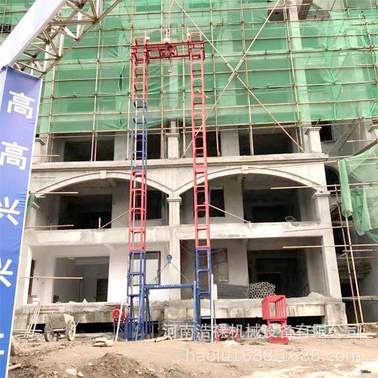 建筑工地双吊笼龙门架提升机高空施工升降吊篮双吊篮施工升降机